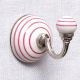 White Pink Striped Wall Hooks